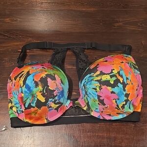 Cacique Lane Bryant Push-Up Bra Floral Print 40DDD